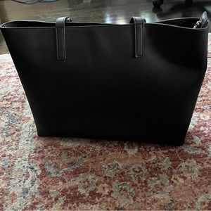 J. Crew black vegan leather tote